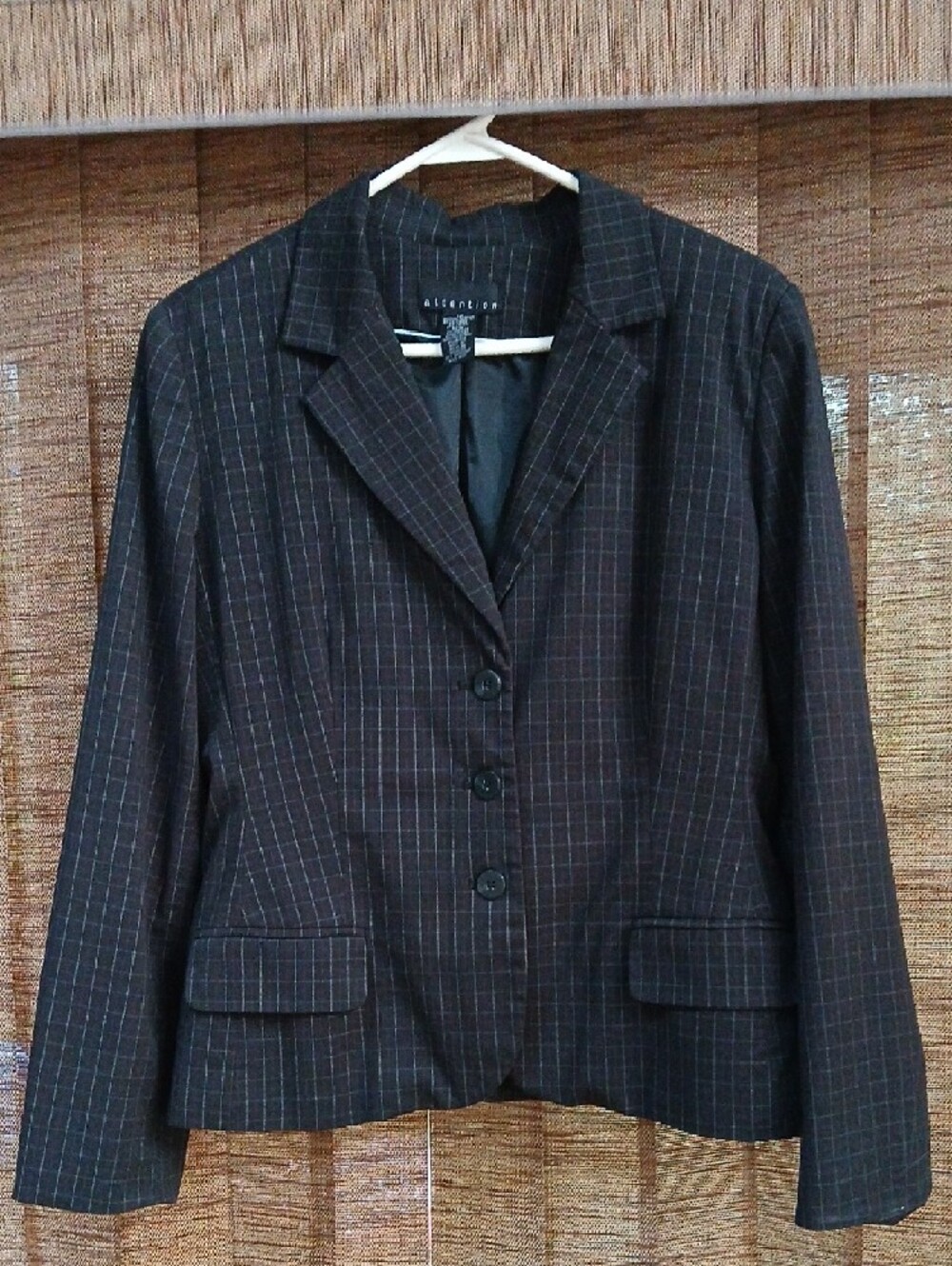 attention Black Pinstripe Tailored Blazer